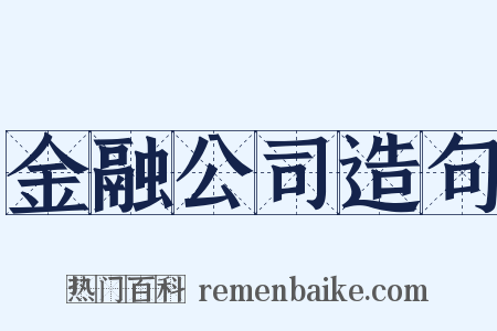 金融公司造句是什么意思的图片